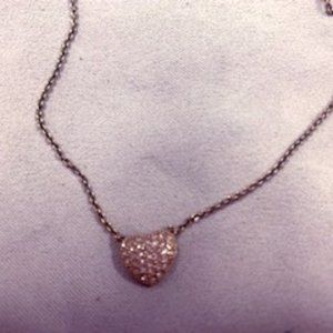 Gold Heart Necklace with Sparkle